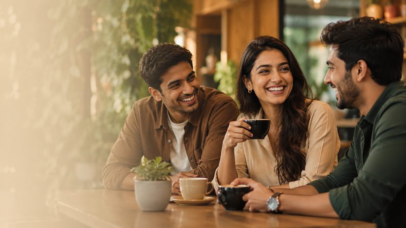 Person smiling with everyday confidence